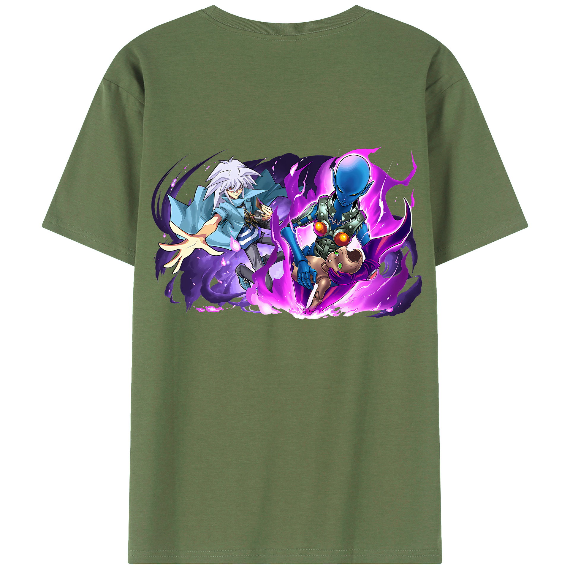 （画像用） 遊☆戯☆王 Yu-Gi-Oh! 綿100％ メンズ半袖Tシャツ（バックプリント） 通気性